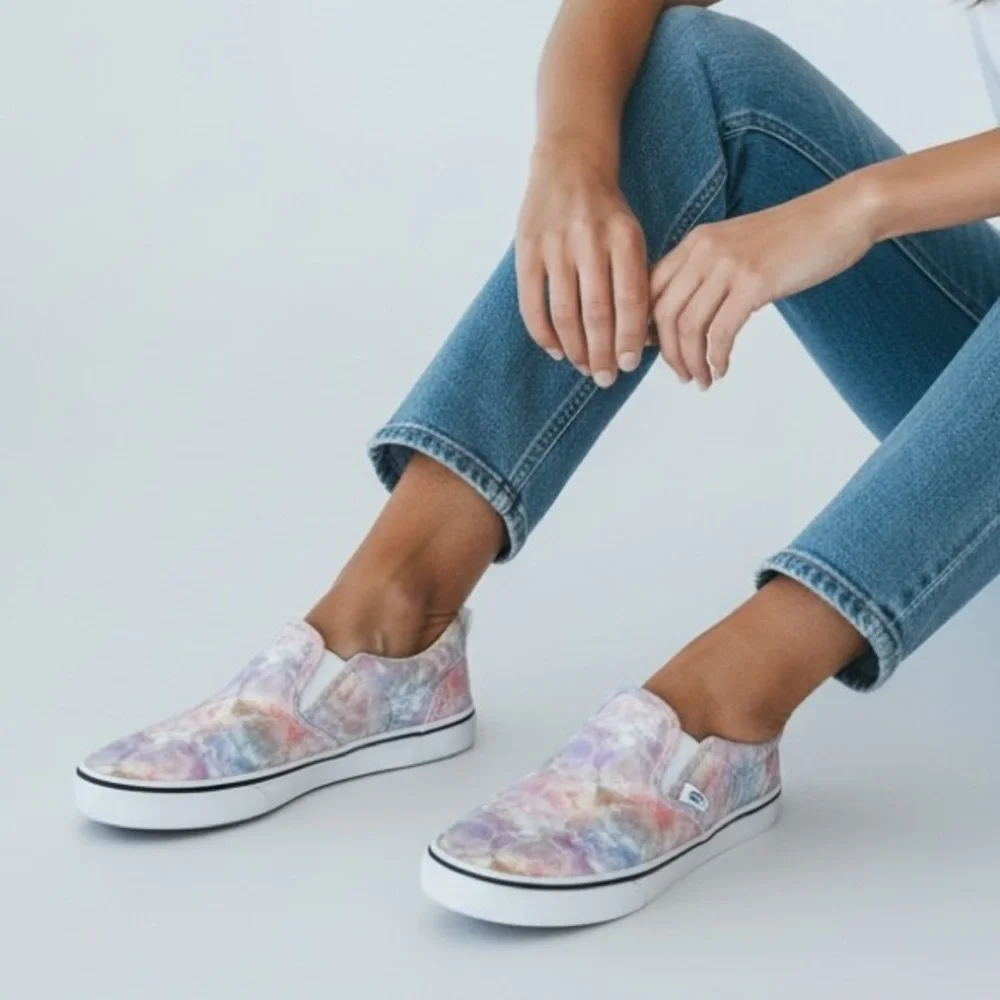 Vans Pastel Tie-Dye Slip-On Sneakers:  in fair to good‎ condition - Size 6 - S7